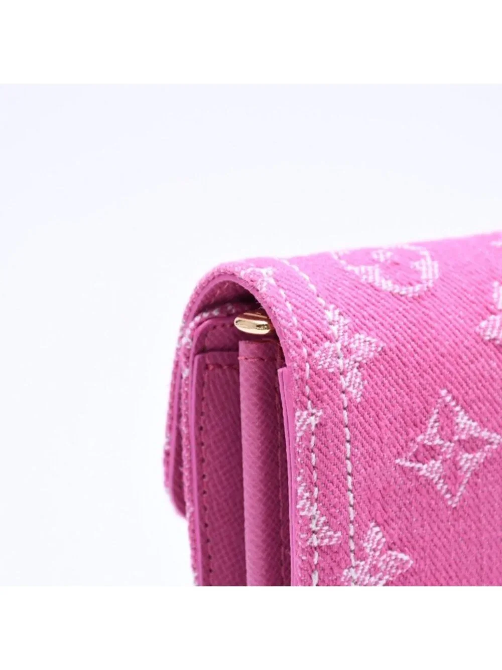 Louis Vuitton Monogram Jacquard Portefeuille Sarah Wallet Denim Fuchsia